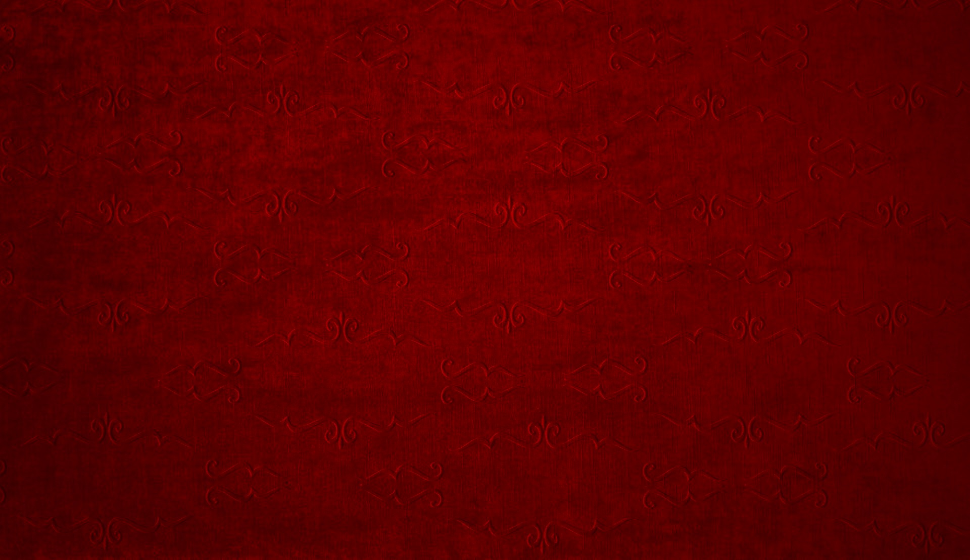 Dark red textured background with faint ornamental scroll pattern, deep crimson tones, moody and subdued